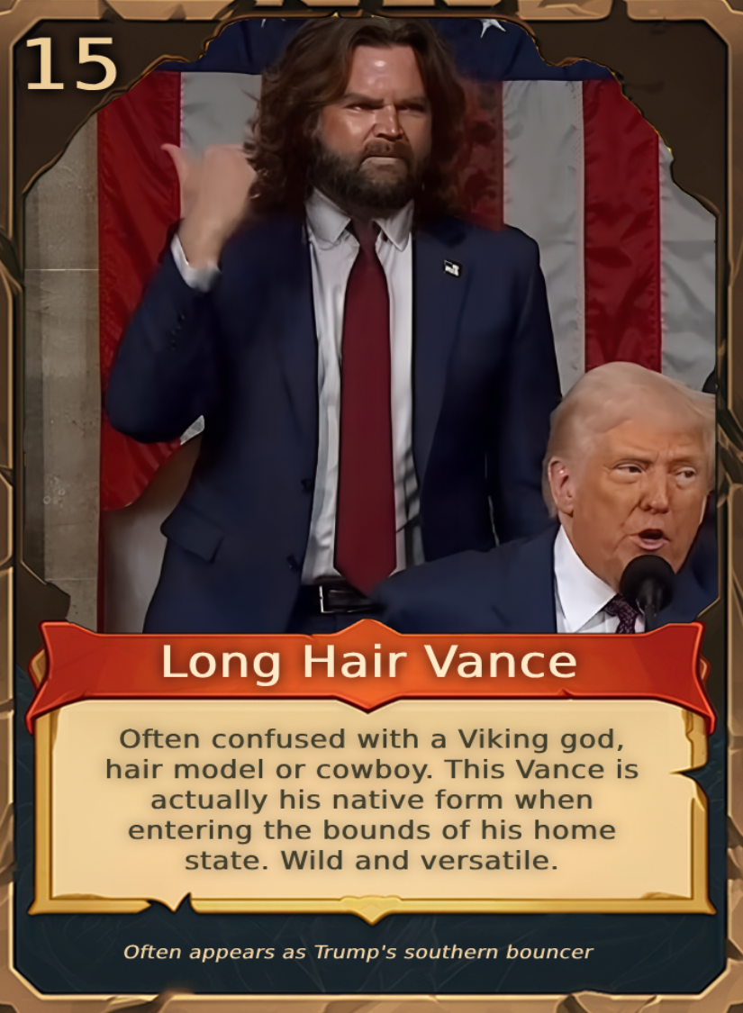 The JD Vance Trading Card Deck (18 unique cards)