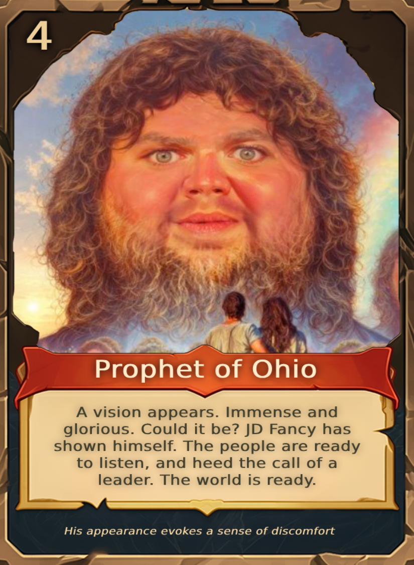 The JD Vance Trading Card Deck (18 unique cards)