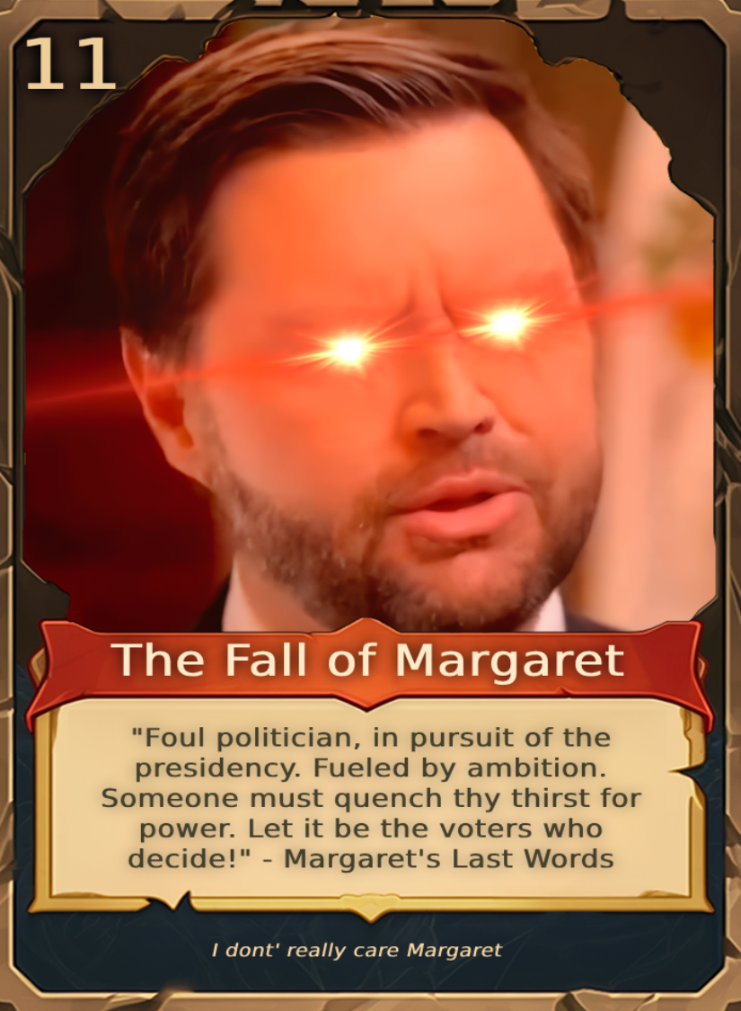 The JD Vance Trading Card Deck (18 unique cards)