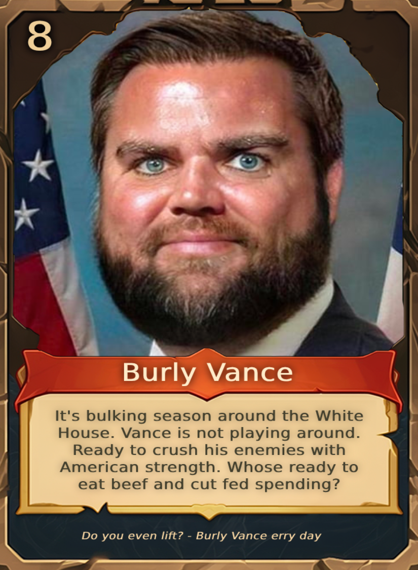 The JD Vance Trading Card Deck (18 unique cards)